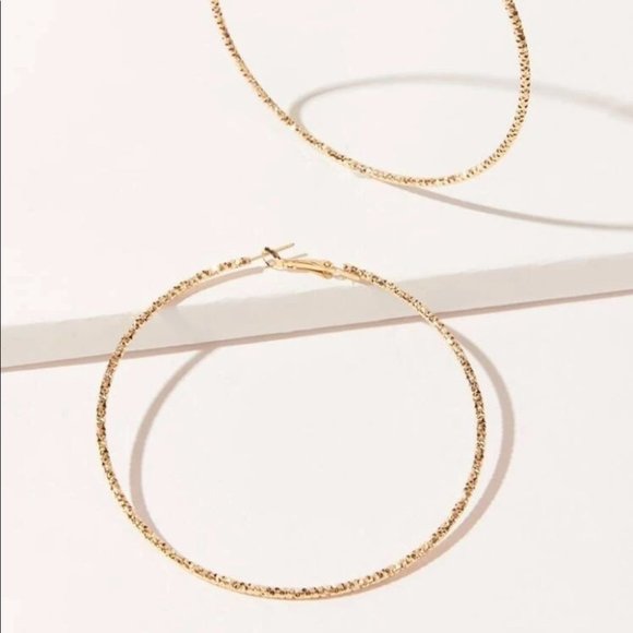 ¥18k Gold Big Hoop Earrings - Picture 5 of 6